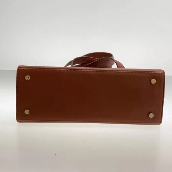 Salvatore Ferragamo tote bag leather Brown Gancini gold hardware shoulder - Picture 9 of 11